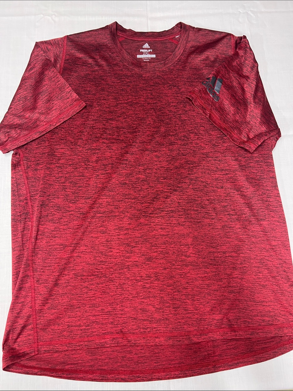 adidas Men’s Heathered Red Short Sleeve Performance Tee
